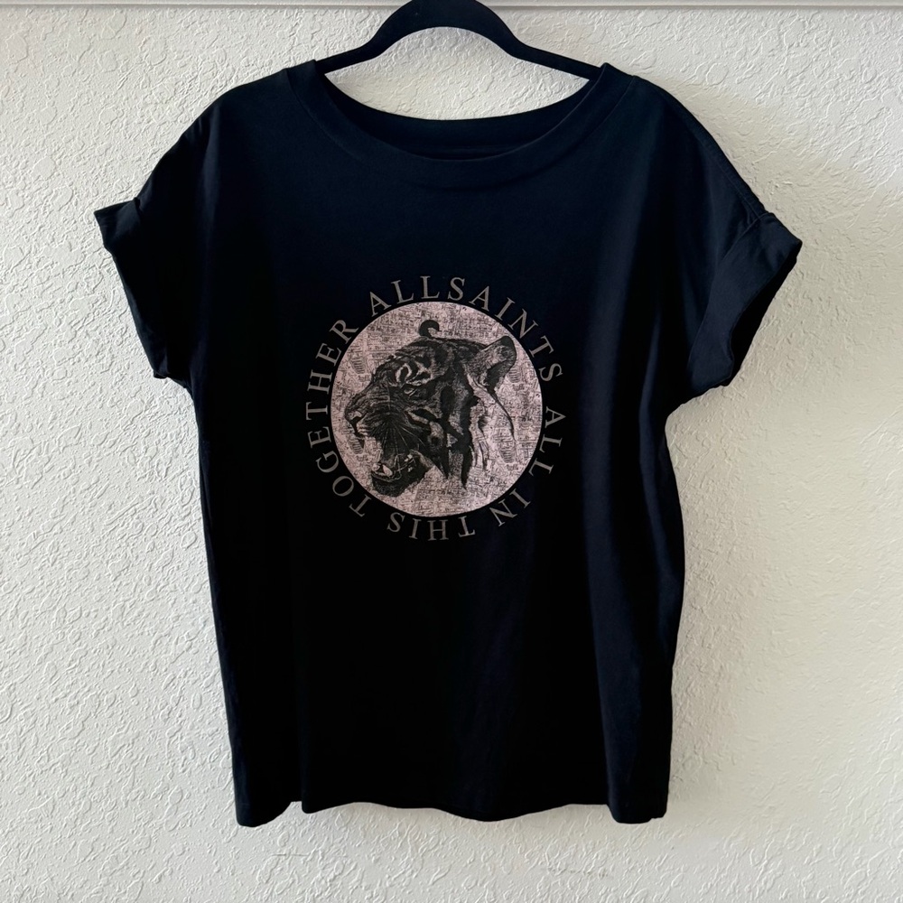 All Saints Organic Cotton Black Tee